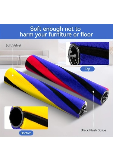 Honeybeeshop  V10 Slim V12 Slim Kablosuz Süpürge Yedek Fırça Rulosu Kırmızı Mavi Dayanıklı Plastik Toz Alma Aparatı