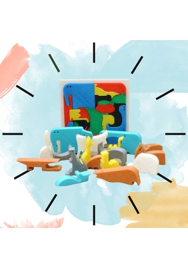 Montessori 3d Hayvan Figürlü Puzzle 18 Parça Zeka Oyunu