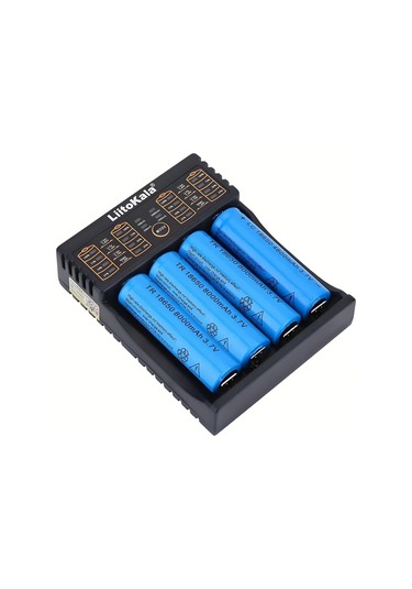 Xuweiwei Siyah 4 Yuvalı Hızlı Şarj Cihazı 18650 Aaa Nikel Kadmiyum Lityum İyon Piller İçin Led Ekranlı 3.7v 3.2v 1.2v Akıllı Tanıma