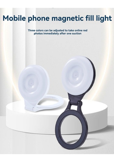 Neevoyu Magneetik Telefon Fıllıghtı: Çok Açıklı, Üç Işık Modu, Cep Telefonu Tutucu, Taşınabilir Güzellik Işığı - Beyaz Beyaz