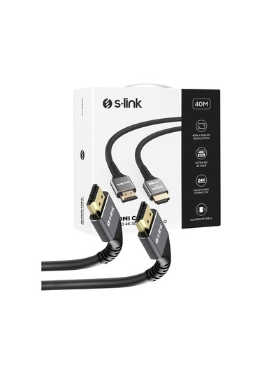 S-lınk Slx-hd4k40 19+1 40 Metre V2.0 4k 30hz Metal Hdmı Kablo