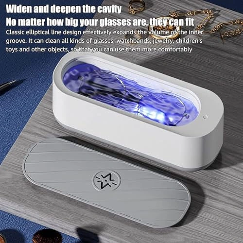 Youmex Mini Ultrasonik Temizleyici - Derinlemesine Temizleme, Zarfımsı Maddeler İçin Uygun, Güneş Gözlüğü, Mücevher, Parça Temizliği