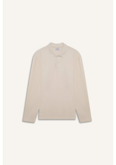 DeFacto %100 Pamuk New Regular Fit Polo Yaka Basic Düz Uzun Kollu Dokulu Pike Tişört D7530AX25SPWT46 DeFacto %100 Pamuk New Regular Fit Polo Yaka Basic Düz Uzun Kollu Dokulu Pike Tişört D7530AX25SPWT46