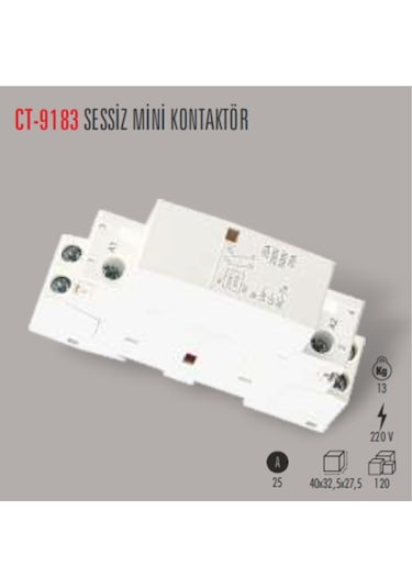 Ct-9183 25a Modüler Aydınlatma Kontaktörü Cata