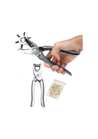 Depomega 2 Li Kemer Delme Perçin Pensesi Deri Delme Set