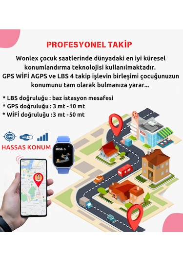 Wonlex KT15 Pro Android 4G Sim Kartlı Akıllı Çocuk Takip Saati (Distribütör Garantili)