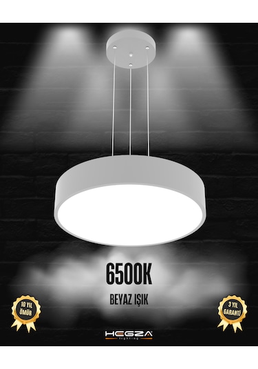 Drum 40cm Gri Kasa, Beyaz Işık Modern Sarkıt Led Avize GRİ RENK