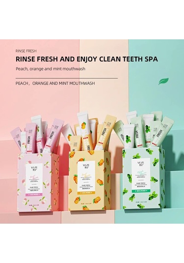 20 Adet Nane/limon/şeftali Kokulu Gargara Taşınabilir Taze Nefes Diş Leke Çıkarıcı Gargara Ağız Temizleme Araçları Seyahat İçin 10ml