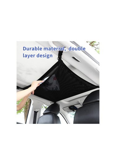 Gajeena Araç Tavanı İçin Ayarlanabilir Siyah Bagaj Saklama Filesi - Polyester Malzeme, Kolay Montaj Siyah