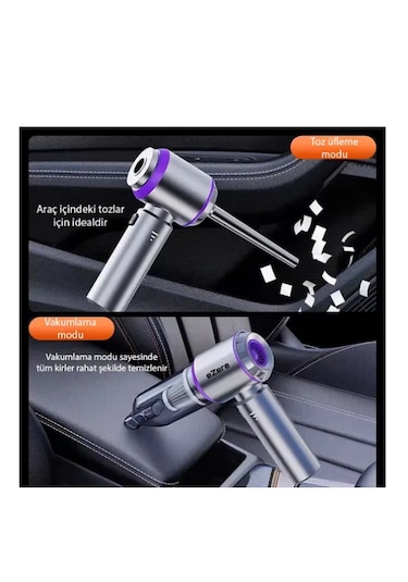 Ezere 16000PA Güçlü Portatif Taşınabilir Vakumlu Kablosuz Mini Araç Süpürgesi