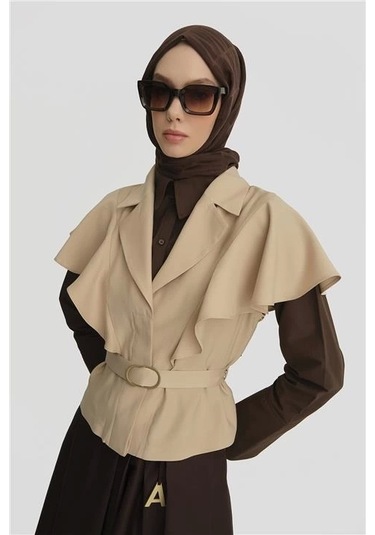 Armine Kolu Seyyar Ceket 25y5906 Aytaşı Krem