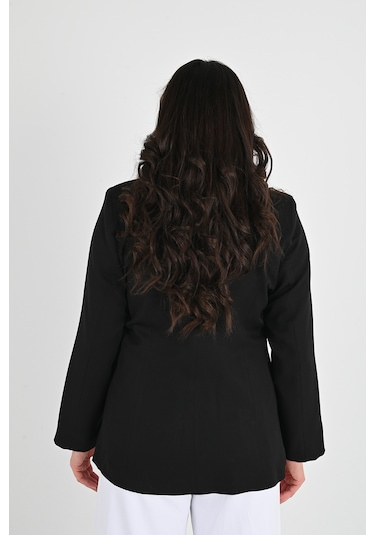 Kadın Astarlı Büyük Beden Blazer Ceket 0101-1 001