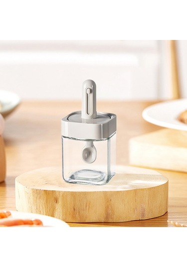 Suntek Mutfak Malzemeleri Mini Baharat Kavanozu Şeffaf Gri