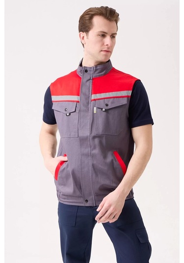 İş Yeleği Gabardin Kumas Yazlık Grikırmızı Reflektörlü Royal Hafif Nefes Alabilir Çok Cepli Gri-kırmızı İş Yeleği Gabardin Kumas Yazlık Grikırmızı Reflektörlü Royal Hafif Nefes Alabilir Çok Cepli Gri-kırmızı
