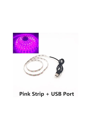 Wıxolighting 5 Metre Usb Led Şerit Işık 5v 3528 Smd, Tavan Ve Dolap Aydınlatma, Su Geçirmez Whıte 6-10w 4 Mpembe Pembe