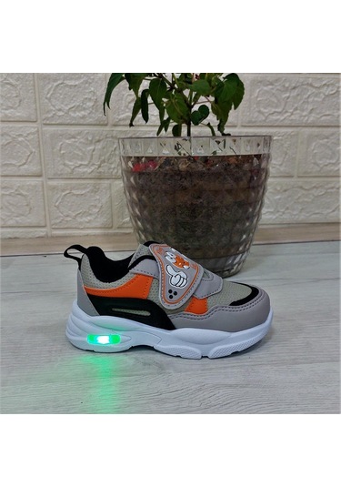 M.p One 3127 Işıklı Fuspetli Bebe Spor Ayakkabı Gri - Siyah