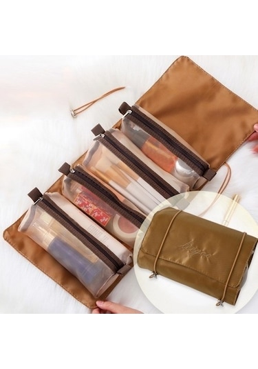 Silkroadselect Zunhai 4'ü 1 Arada Kadın Portatif Su Geçirmez Kozmetik Çanta - Yeşil 0276pz