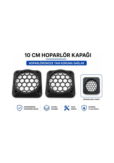 10m Hoparlör Kapağı - Plastik Kaliteli Midrange Hoparlör Kapak 10 Cm - 2 Adet