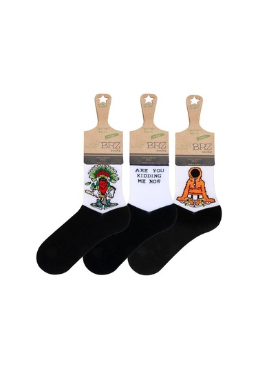 Brz Kids Hayalet Desenli Erkek Çocuk Çorabı 3Lü Set