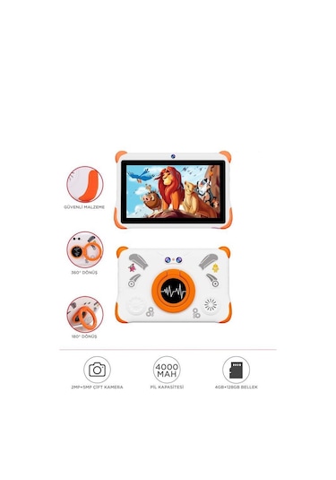 Torima T15 4 GB + 128 GB Tablet Beyaz + Çocuk Tableti Kılıf 10