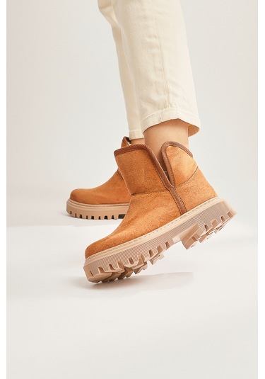 Aniitta Taba Süet Kürklü Kısa Bot 001