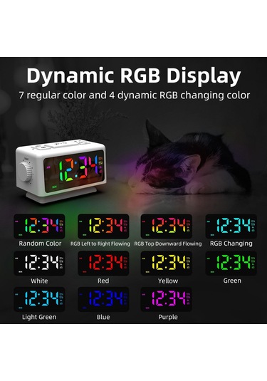 Suntek Radyo Led Çalar Saat 12/24h Ofis Ev Beyaz Için