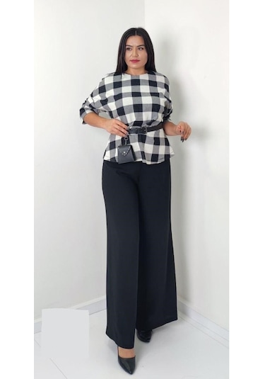 MODATALİKA Kadın Büyük Beden Kemerli İkili Takım