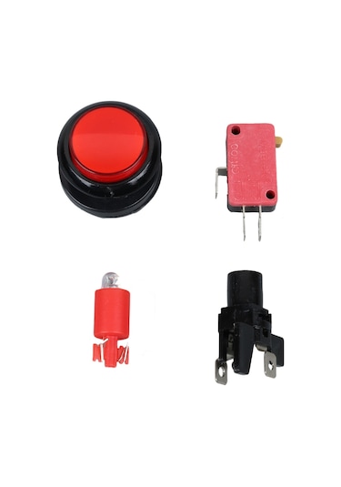 Atari Butonu 12v Ledli Kafa Çapı 24mm Delik Çapı 24mm Ic-180j-1