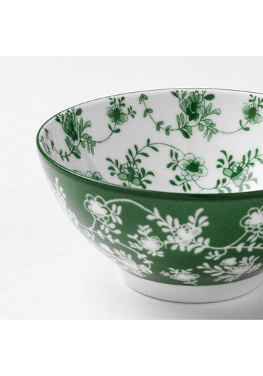 4 Adet Yeşil Desenli Modern Tasarım Çerezlik Porselen Kase 12 Cm yeşil