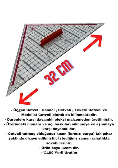 Geoderik Cetvel Ve 3'lü Pistole Cetvel Seti Şeffaf