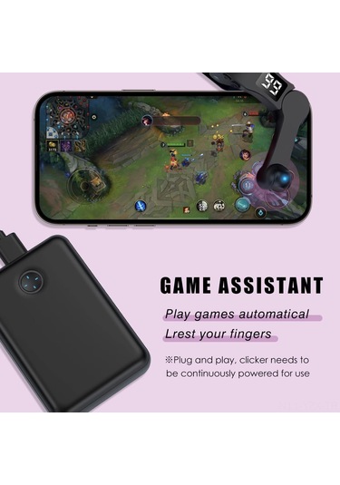 Yaozixa B-02 Siyah Akıllı Telefon Tıklayıcı - Sessiz Otomatik Tekrarlayıcı, Canlı Yayın Ve El İstismarı Engelleme Aleti