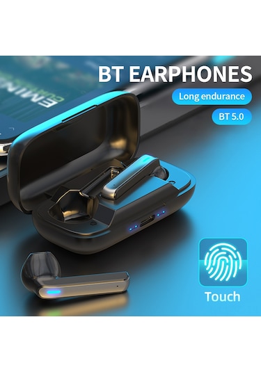 Skycity Bq02 Kablosuz Bluetooth Kulaklık: 5.0 Teknolojisi, Hıfı Ses, Çift Bağımsız Host, Uzun Pil Ömrü, Siyah