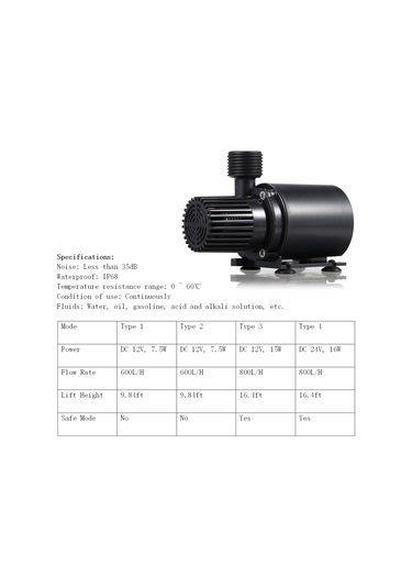 Decdeal Ultra Sessiz Dc12v Mikro Tip 1 Fırçasız Su Pompası