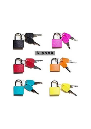 Linze 6 Anahtar Mini Asma Kilit Bagaj Kilidi İmmobilizer Renkli 60003706