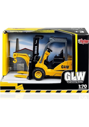Vardem Oyuncak Kutulu Sürtmeli Metal İnşaat Aracı Forklift - Standart