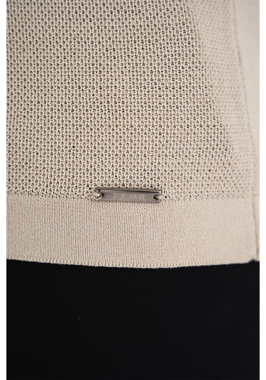 Comfort Fit Polo Yaka Kısa Kollu Bej Triko Tr 883 Bej