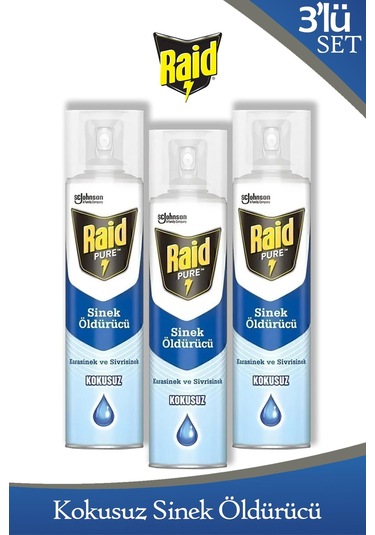 Pure Sineklere Karşı Etkili Kokusuz Sprey 300 Ml X 3 Adet