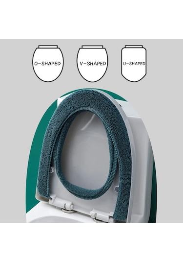 Sones Evrensel Örme Yıkanabilir Tuvalet Pedi Ev Kalınlaştırılmış Sıcak Tuvalet Örtüsü, Stil: Düz Gri