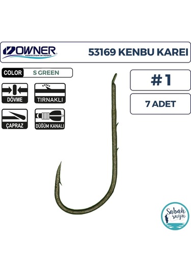Owner 53169 Kenbu Karei Tırnaklı İğne 1 7 Adet Yeşil