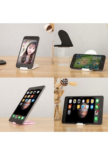 Mavi Vaorlo Ayarlanabilir Mini Telefon Tutucu Masa Standı Telefon Oval Braket Mobil Stand Tutucu