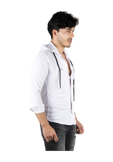 Deepsea Erkek Beyaz Kapüşonlu Slim Fit Dar Kesim Gömlek Likralı Pamuklu Likralı Kot Gömlek 2300396 Beyaz Deepsea Erkek Beyaz Kapüşonlu Slim Fit Dar Kesim Gömlek Likralı Pamuklu Likralı Kot Gömlek 2300396 Beyaz