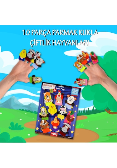 Tox Çiftlik Hayvanları 10 Parça Parmak Kukla Set T220