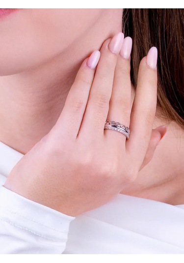 Torgovyj Dom Uvelir Holding Evlenme Teklifi İçin 925 Ayar Gümüş Yüzük 429749530 Gri