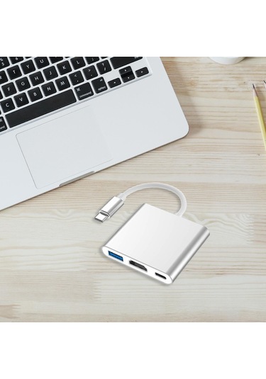 Suntek Tip C - Hdmı Kablosu Dönüştürücü Dizüstü Gümüş