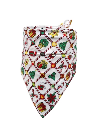 Kedi Köpek Yılbaşı Temalı Bandana S 28x28x40 CM Çok Renkli