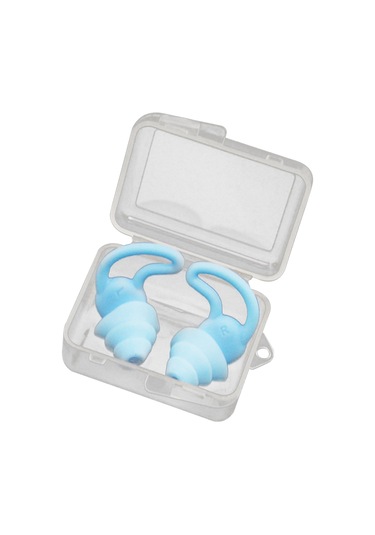 Hombey Su Sporu Ve Uyku İçin Su Geçirmez, Gürültü Azaltıcı Silikon Kulaklık - Köpek Balığı Kanat Desenli, Tekrar Kullanılabilir, Taşınması Kolay Mavi