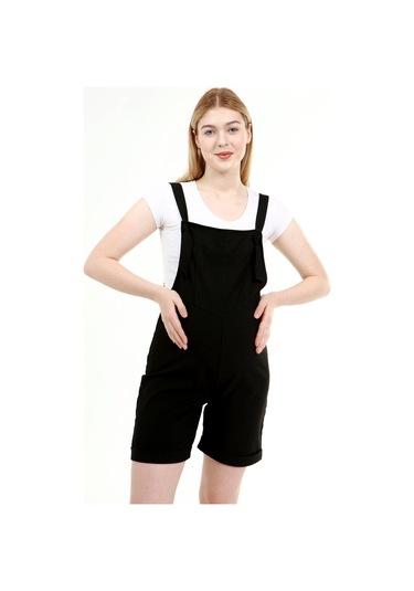 Luvmabelly Myrb6205 - Siyah Hamile Şort Salopet-siyah
