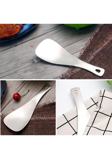 Pazly Titanyum Pirinç Kaşığı & Spatula, Kamp Çantası İçin, Ultralight, Çevre Dostu, Gümüş Renk Gümüş