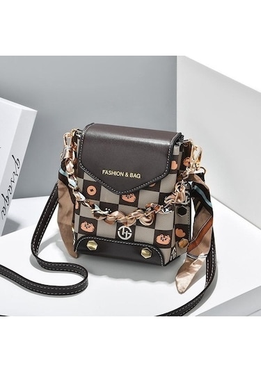 Tongxida Yeni Yabancı Telefonu Stil Moda Kadın Çapraz Çanta Bosphorusboutique Kahverengi Kahverengi