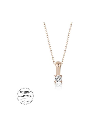 Casera's Kristal Taşlı Gümüş Tektaş Kadın Kolye Csr2183709 Gümüş